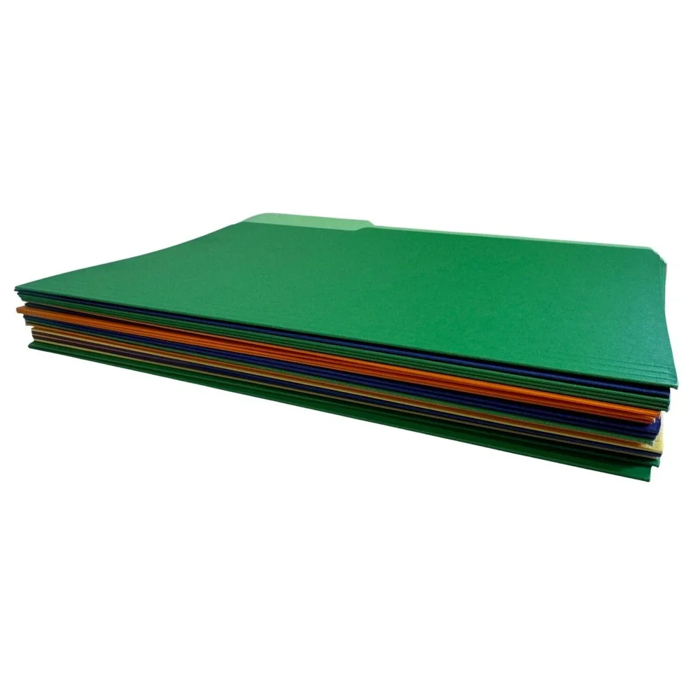 Assorted Bright Color File Folders Letter Size 1/3 Cut Tab Office Supplies Lot